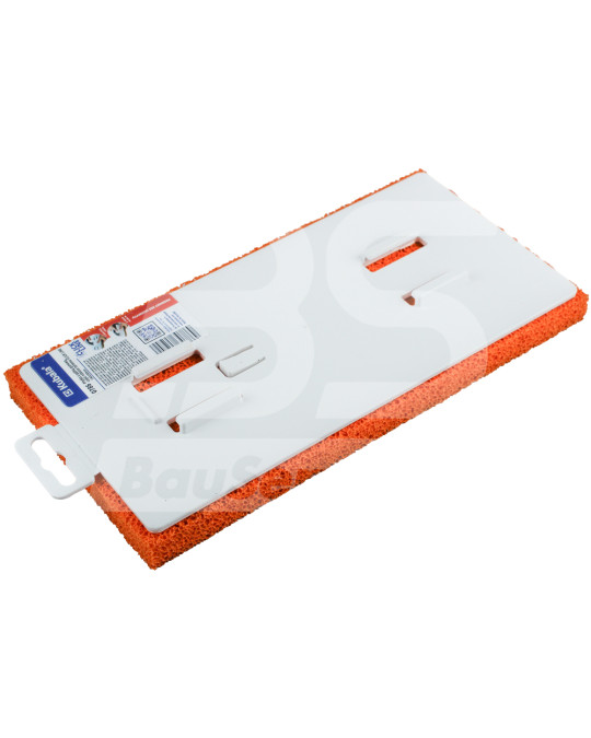 Тертка пластмасова 140х280 мм губчаста знімна гумова губка помаранчева Click Line Kubala (без ручки) фото