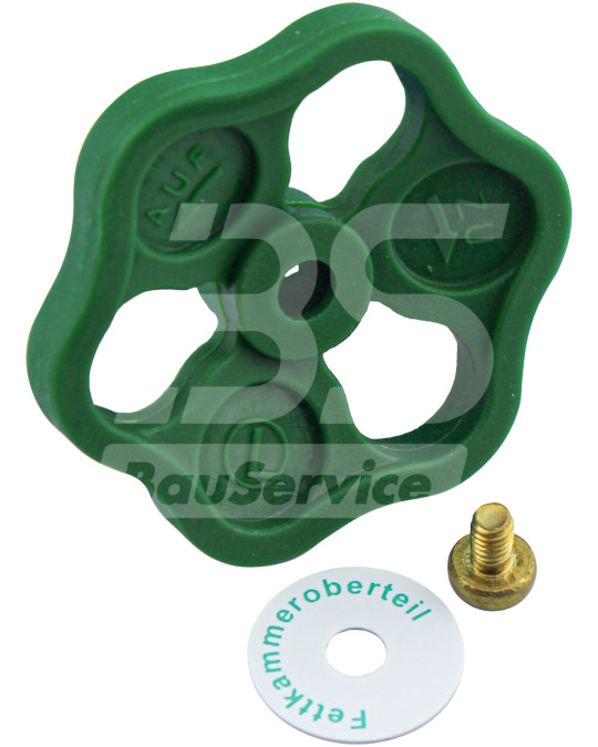 De hendel van de waterkraan is groen PFT Original foto