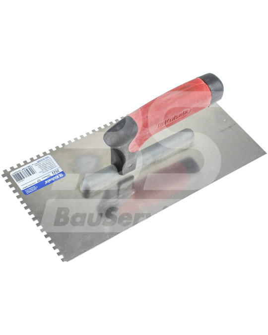 Терка нержавеющая сталь 130х270 мм зуб 4х4 мм ручка 2К G-1 красная Kubala фото