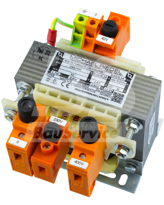 Transformador de controle 400V-230/42V(70VA) com fusíveis PFT foto