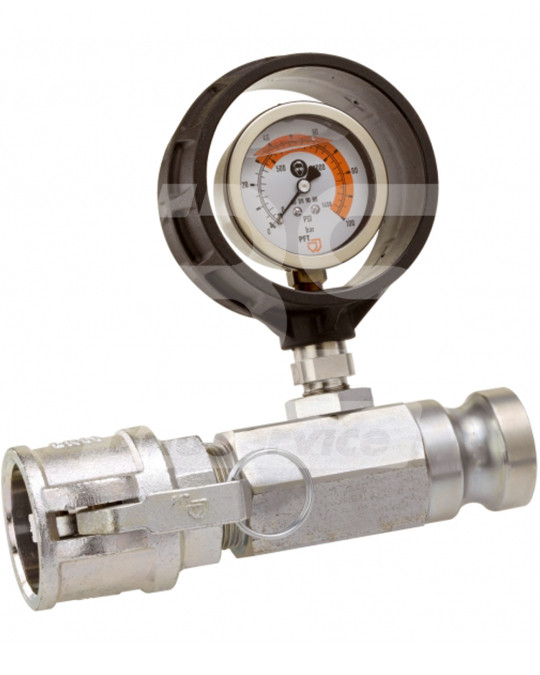 Манометр 0-100 бар тиску розчину MT/VT 35 camlock PFT Original (гум. захист манометра) фото