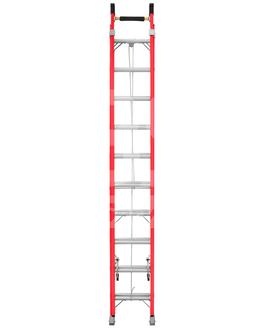 Retractable fiberglass ladder 12+12 steps photo
