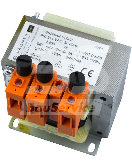 Transformador de controle 230V/42V 100VA com fusíveis Putzmeister original foto