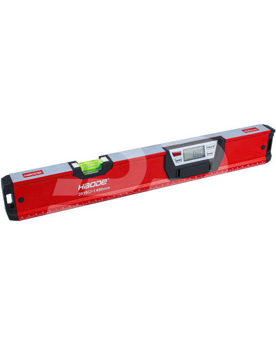 Elektronische digitale Wasserwaage (Winkelmesser) 45 cm auf HAODE-Magneten Foto