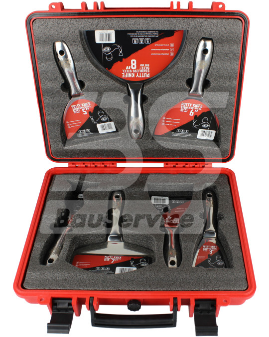 Een set volledig metalen roestvrijstalen verfspatels Olejnik 7-delig foto