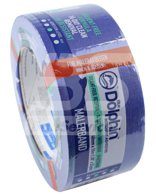 Стрічка клейка 48 мм х 50 м Blue Dolphin PAINTER'S TAPE 3540 синя фото
