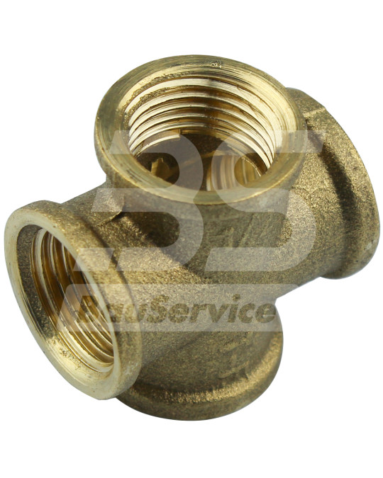 Collegamento a croce dritto 1/2" filetto femmina in ottone foto