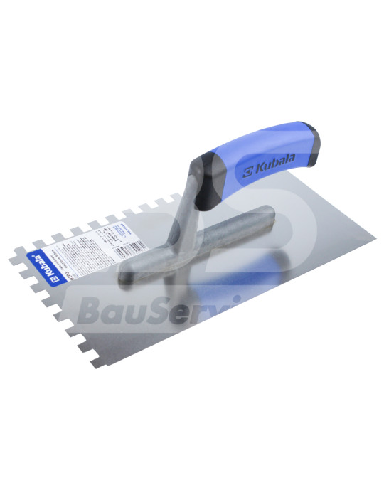 Терка нержавеющая сталь 130х270 мм зуб 8х8 мм ручка 2К Kubala фото