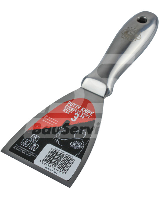 Spatola 75 mm manico in acciaio inox metallo Olejnik foto