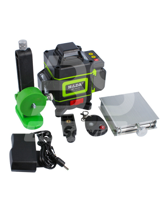 Laserniveau 16 Linien 4D grüner Strahl (mit Fernbedienung) Display HILDA Foto