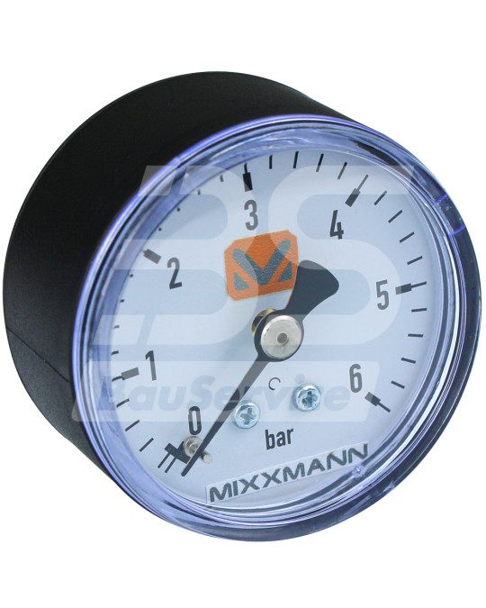 Luftdruckmesser 0-6 bar 1/4" 63 mm MIXXMANN S6 Hintergewinde Foto