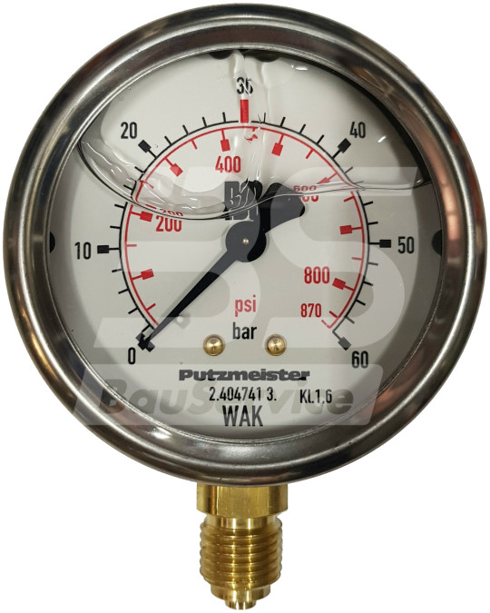 Manômetro 0-60 bar solução pressão flange inferior Putzmeister MP25 Original foto