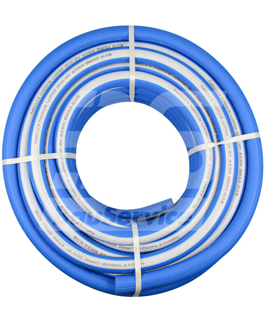 Шланг 25 мм 27 бар растворный 1 м синий фото
