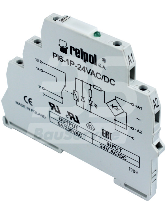 Relé de comutação P16-1P-24VAC/DC RELPOL foto