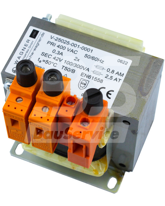 Stuurtransformator 400V/42V(70VA) met originele Putzmeister-zekeringen foto