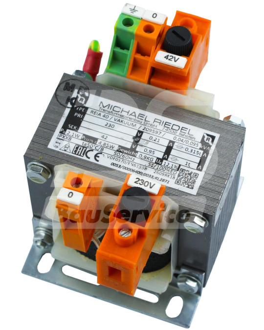 Transformador de controle 230V/42V 40VA com fusíveis PFT foto