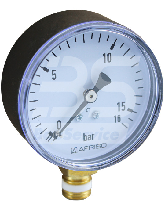 Manômetro de água 0-16 bar 1/4" 63 mm rosca inferior AFRISO foto