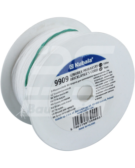 Шнур розмічальний (ПЕ) 1 мм х 100 м білий Kubala фото