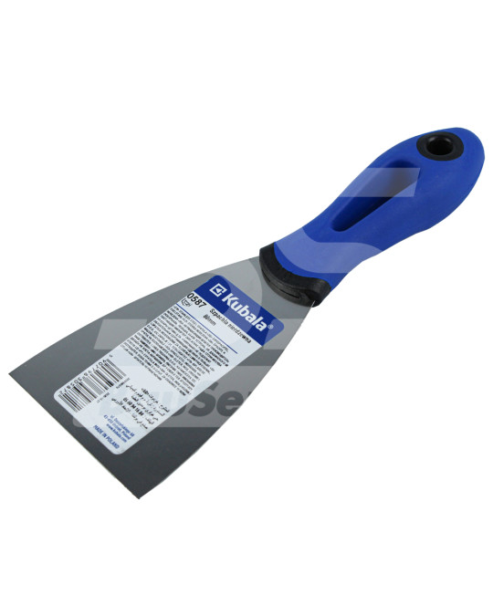 Spatola 80 mm manico in acciaio inox gommato blu Kubala (0587) foto