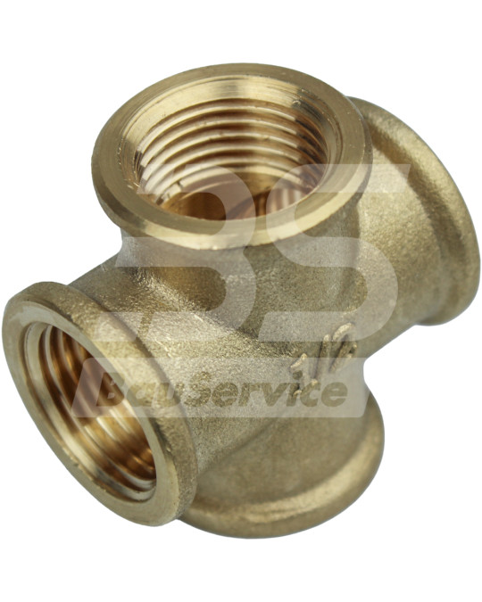 Conexão cruzada reta 1/2" rosca fêmea latão foto