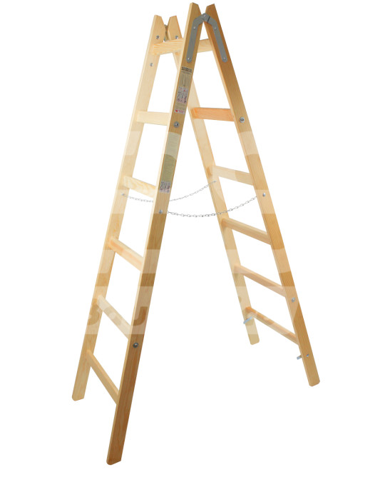 Trap-stelten houten 2x6 treden foto