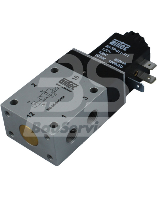 Válvula pneumática 12V 3/2"-1/8" (solenóide) compressor Brinkmann Putzmeister Original foto