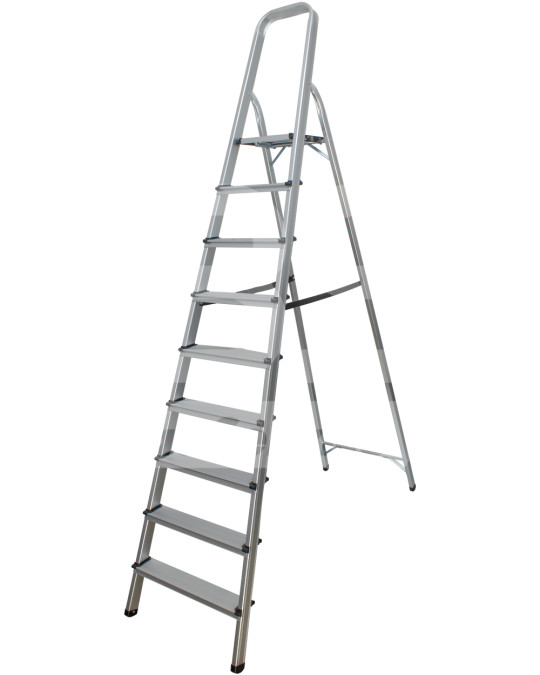 Huishoudladder met 9 treden foto