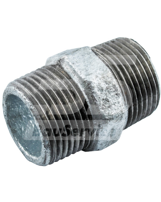 Niple 1" rosca macho em aço foto