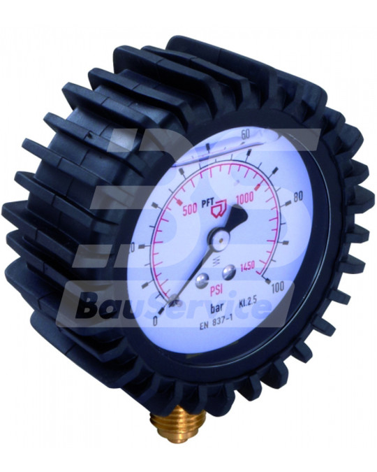 Manômetro 0-100 bar solução de pressão glicerina PFT l (rosca inferior) foto