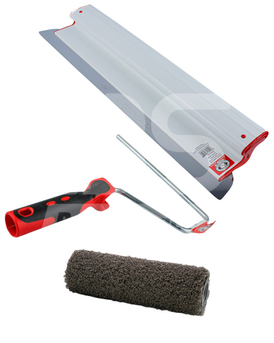Mechanische spatel 600 mm (0,3 mm) Olejnik + Verfroller voor plamuren en aanbrengen van de afwerklaag 80x230 mm voor steel 8 mm Olejnik foto