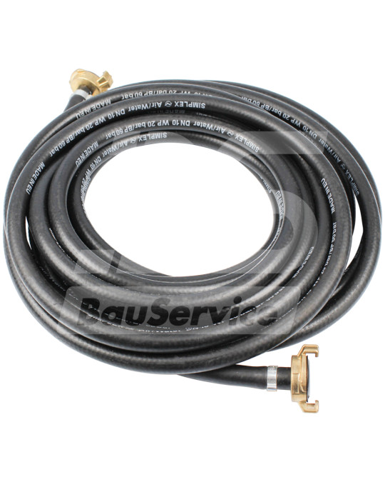 Slang 3/8" lucht 10 m SIMPLEX (met GEKA aansluitingen) zwart foto