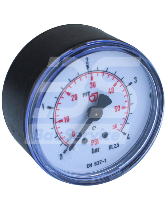 Luftdruckmesser 0-4 bar 1/4" 50 mm PFT Original-Hintergewinde Foto