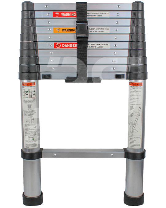 Escada telescópica com sistema de dobramento pneumático 11 degraus 3,2 m foto