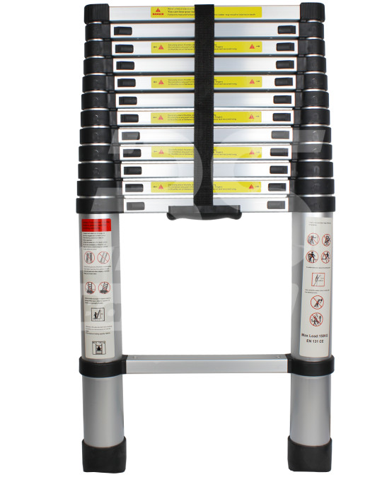 Драбина телескопічна 13 сходинок 3,8 м фото