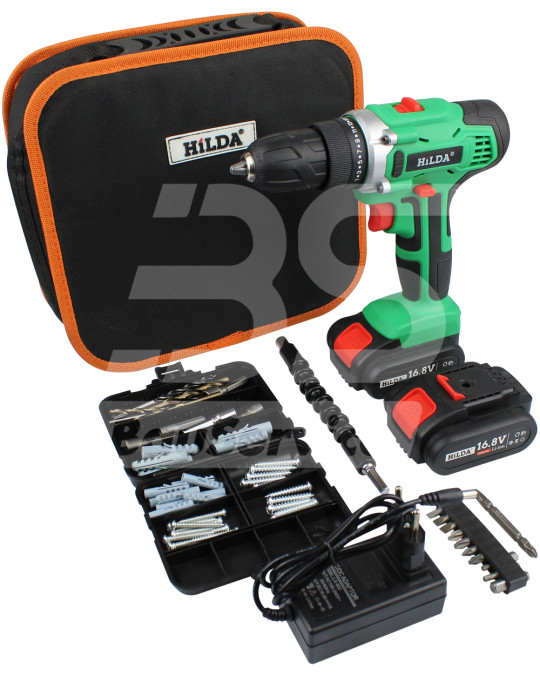 Schraubendreher (Akku + Koffer + Werkzeugsatz) 16,8 V HILDA Foto