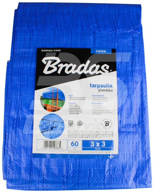 Namiot 60 g/m² 3x3 m wzmocniony Blue Bradas zdjęcie