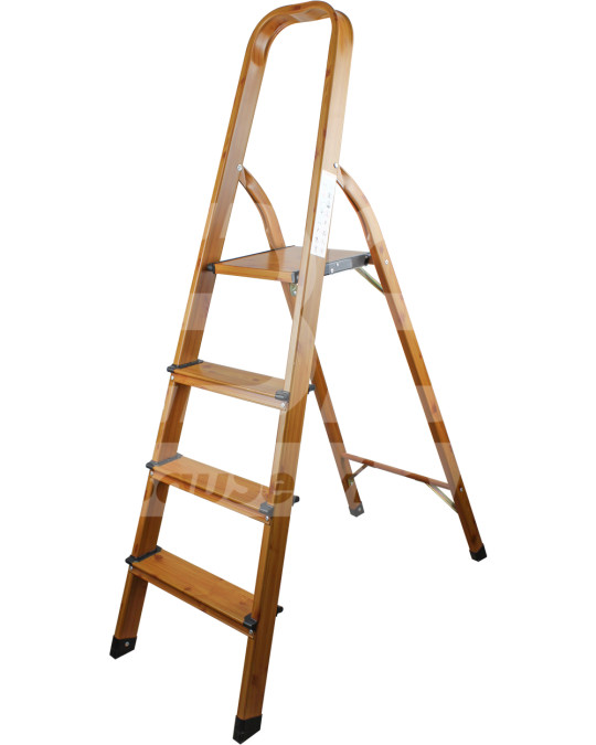 Espadão de alumínio doméstico 4 degraus de grão de madeira padrão de grãos de madeira foto