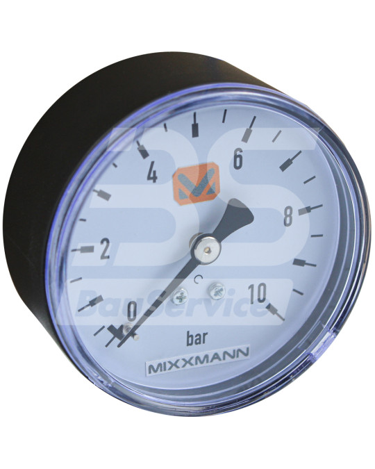 Wasserdruckmesser 0-10 bar 1/4" 63 MIXXMANN S6 Hintergewinde Foto