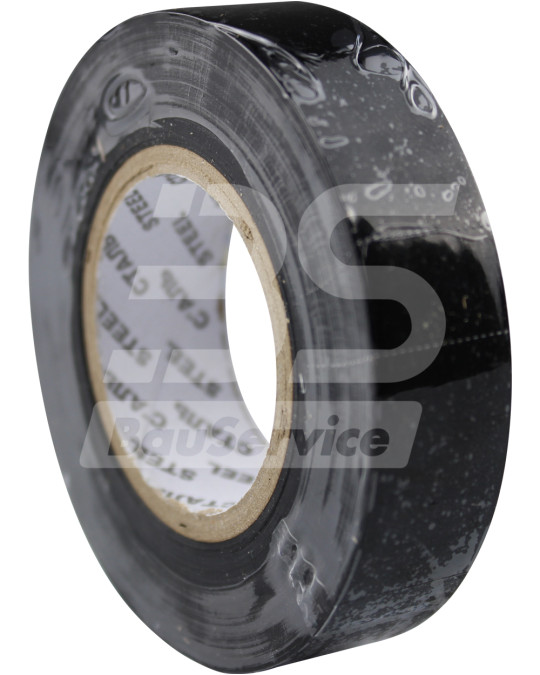 Black steel electrical tape 25 m photo