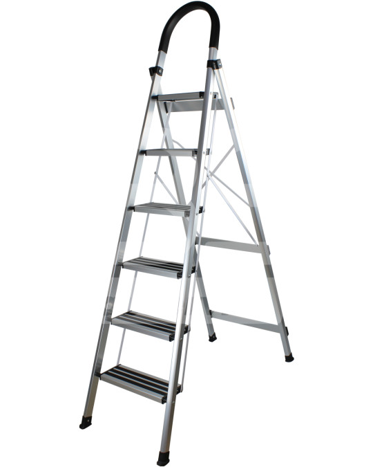 Huishoudelijke ladder met 6 stappen (f) foto
