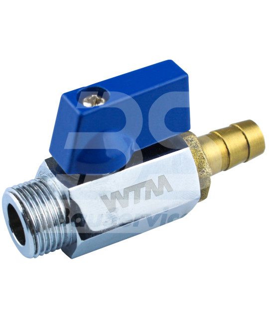 Rubinetto 3/8" maniglia blu aria (+ raccordo) foto