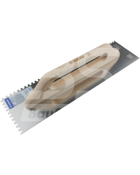 Тертка (напівтертка) гладка 130х480 мм зуб 6 мм нержавіюча сталь ручка лакований бук Kubala фото