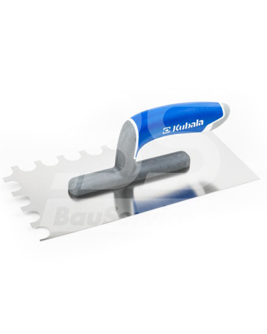 Терка нержавеющая сталь 130х270 мм полукруглый зуб 20x15 мм ручка 3K Kubala фото