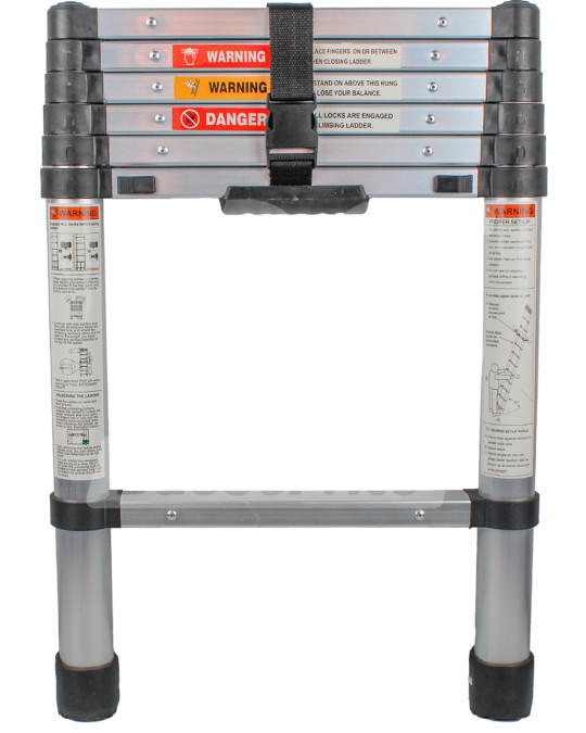 Escada telescópica com sistema de dobramento de ar 7 degraus 2,0 m foto