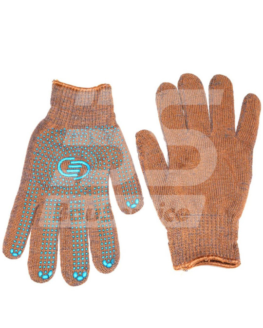 Рукавички штукатура трикотажні із ПВХ Лоція коричневі XL (10) фото