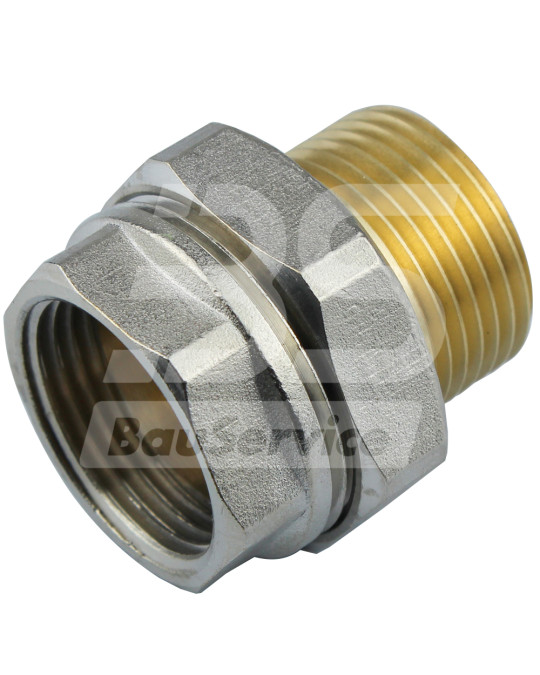 Rechte nippelaansluiting 1" Amerikaans messing foto