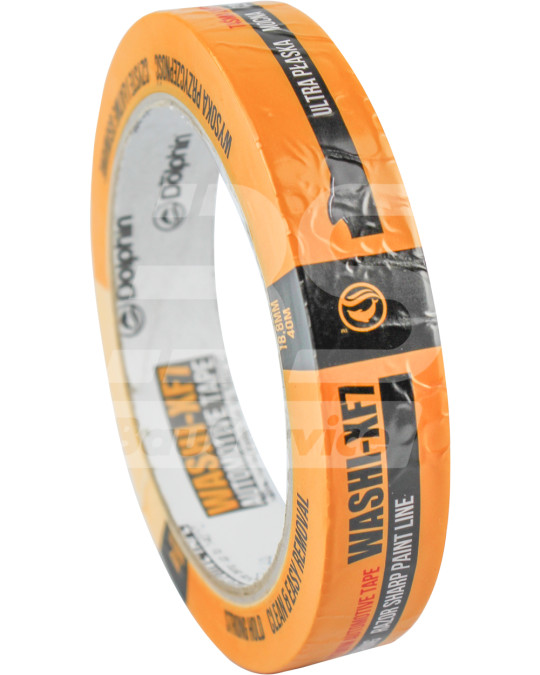 Стрічка малярна 18,8 мм х 40 м Blue Dolphin WTXF7 55385 для фарбування автомобілів жовта фото