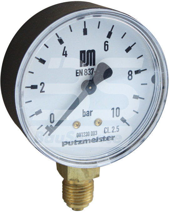 Wasserdruckmessgerät 0-10 bar 1/4" 63 mm Putzmeister MP25 Original Foto